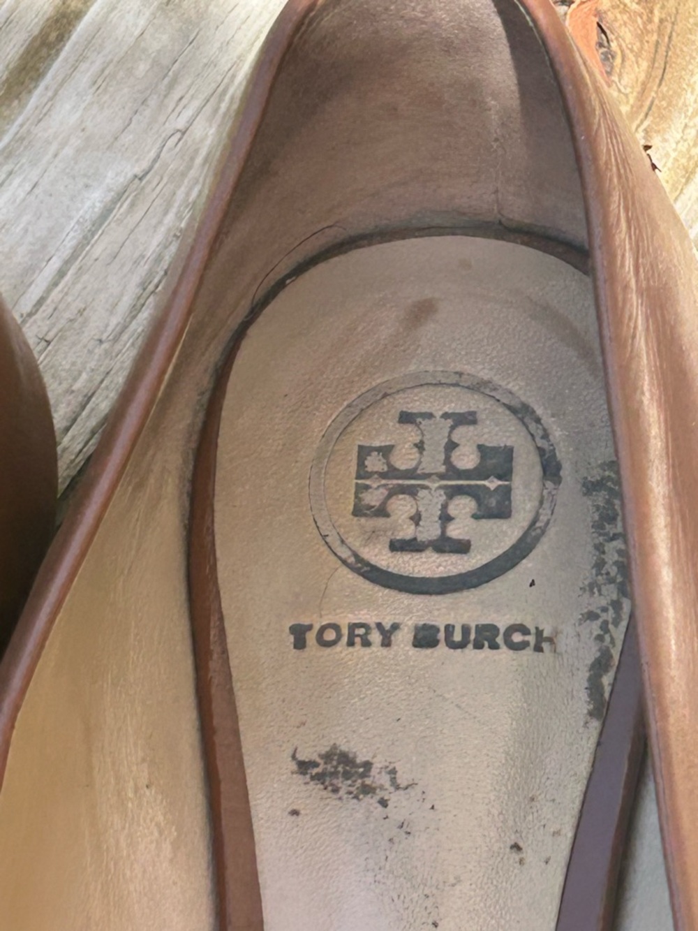Tory Burch Raleigh Ballet Flats Leather Gold Logo‎ Slip On Size 7.5 - Picture 14 of 14